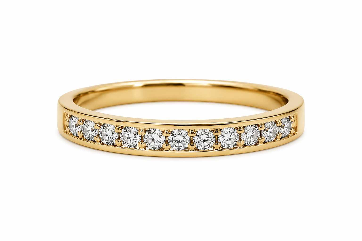 14K Yellow Gold 0.50ctw Round Lab Grown Channel Set Diamond Women's Wedding Band