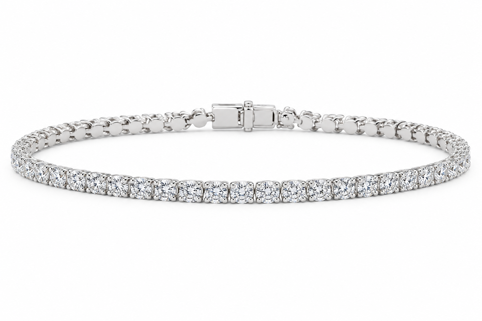 Tennis 14K White Gold Round 2.00, Lab Grown, Diamond, Bracelet