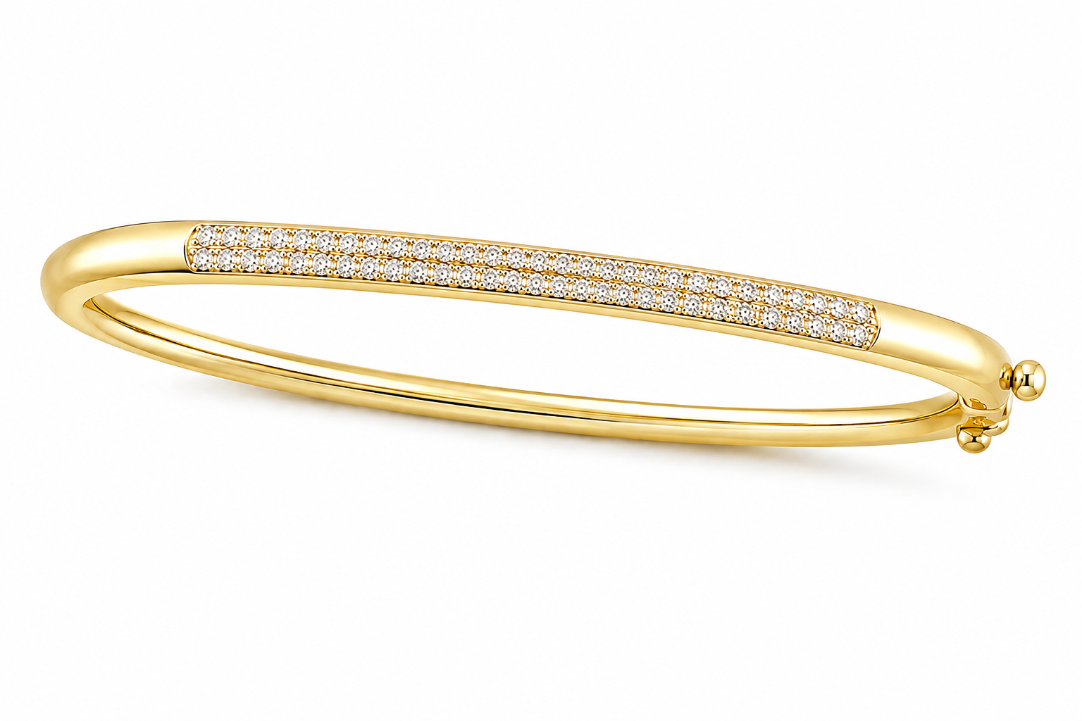 Bangle 14K Yellow Gold Round 0.58, Lab Grown, Diamond, Bracelet