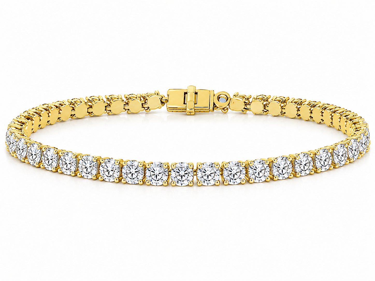 Tennis 14K Yellow Gold Round 3.56, Lab Grown, Diamond, Bracelet