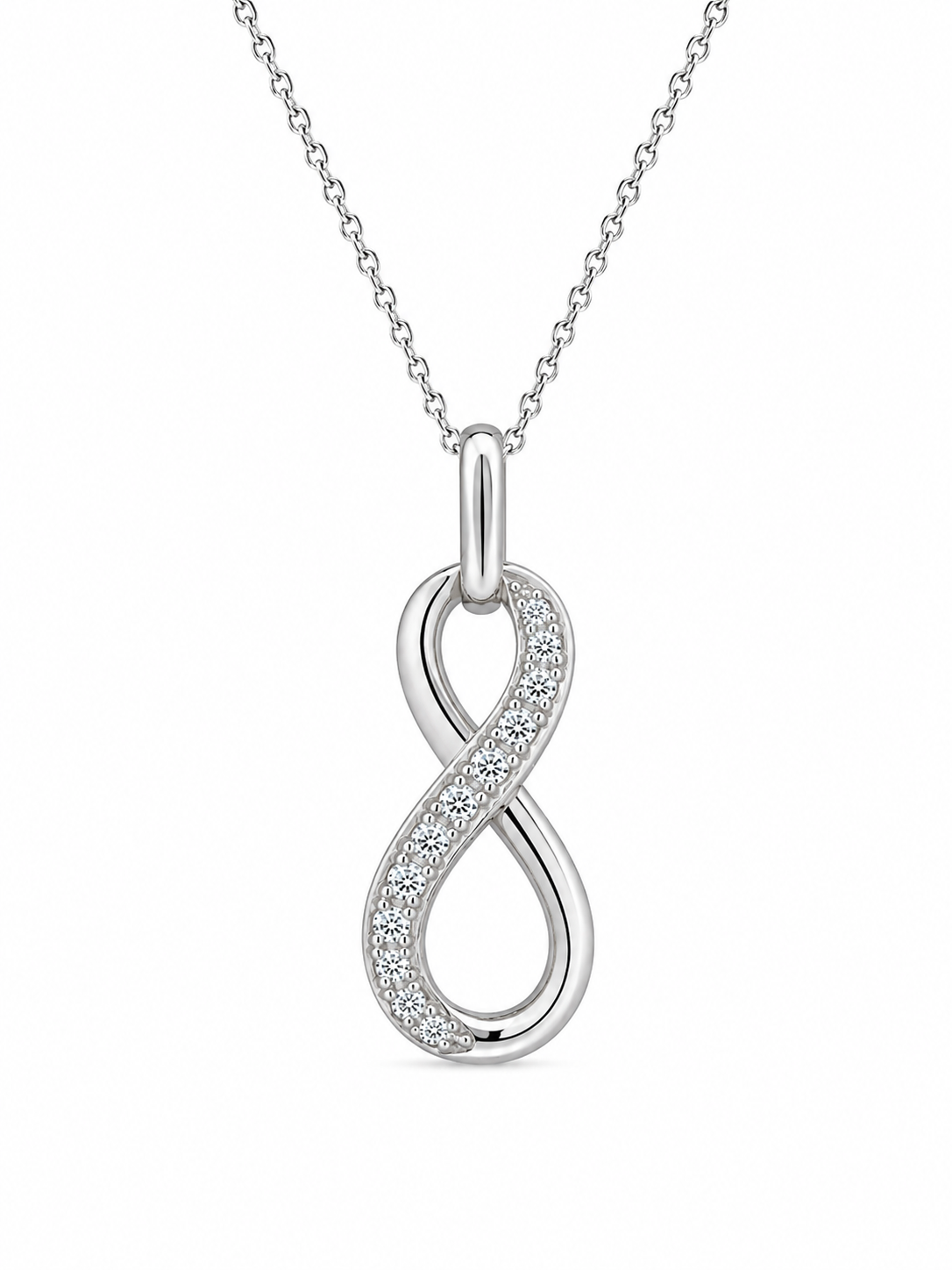 Free Form 10K White Gold Round, Lab Grown, Diamond, Pendant