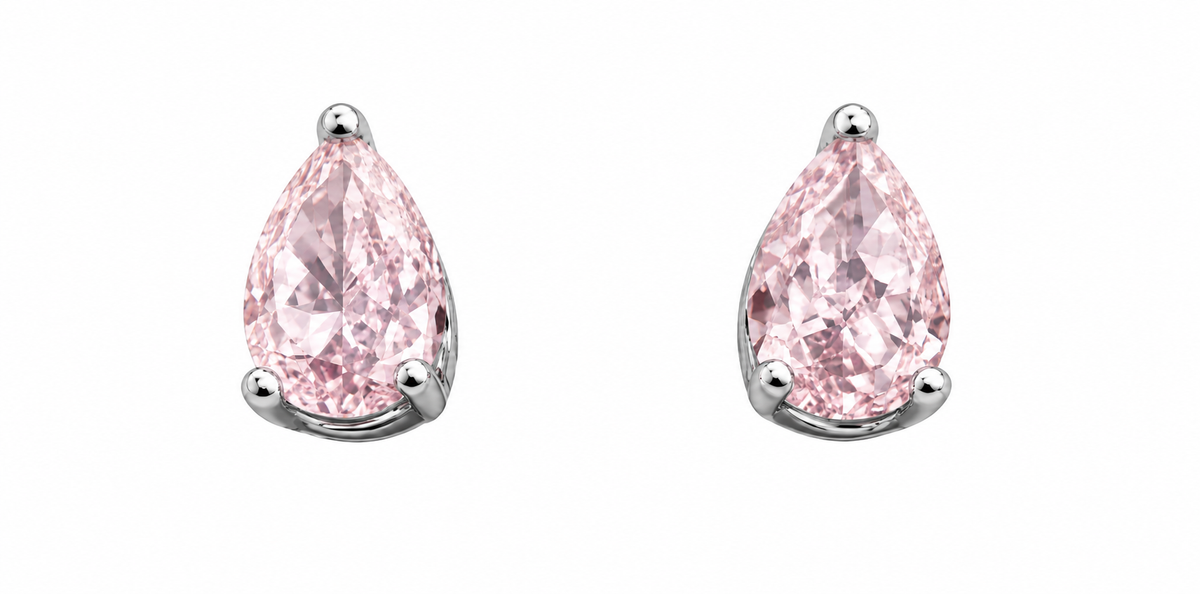 Stud 14K White Gold Round 0.36, Lab Grown, Diamond, Earrings