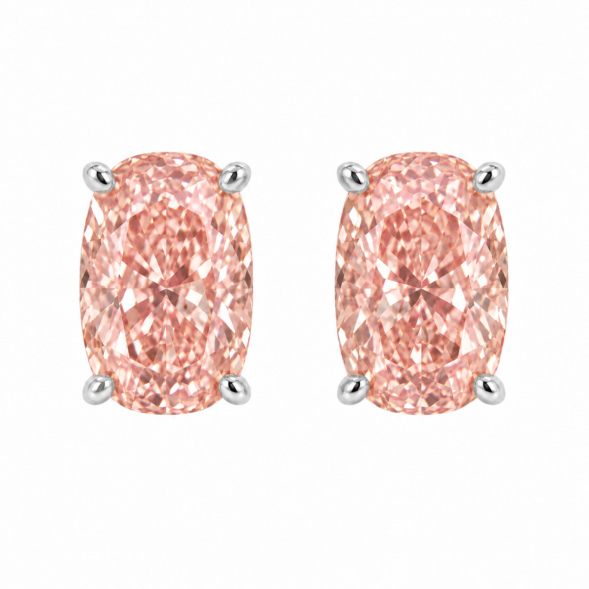 Stud 14K White Gold Round 0.36, Lab Grown, Diamond, Earrings