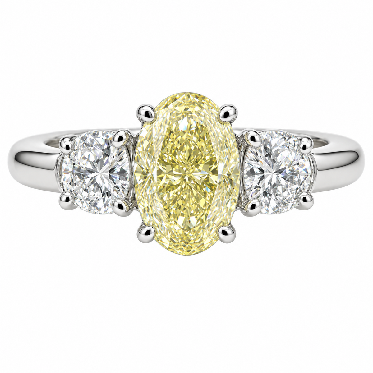 14K White Gold 2.03ctw Oval Lab Grown Diamond Engagement Ring