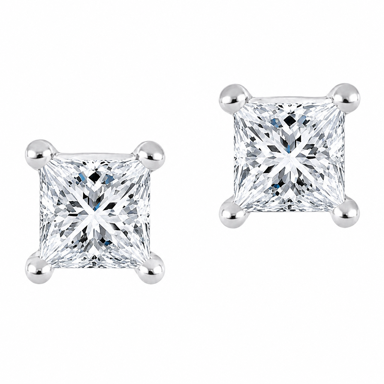 10K Yellow Gold Princess 0.40, Lab Grown, Diamond, Earrings
