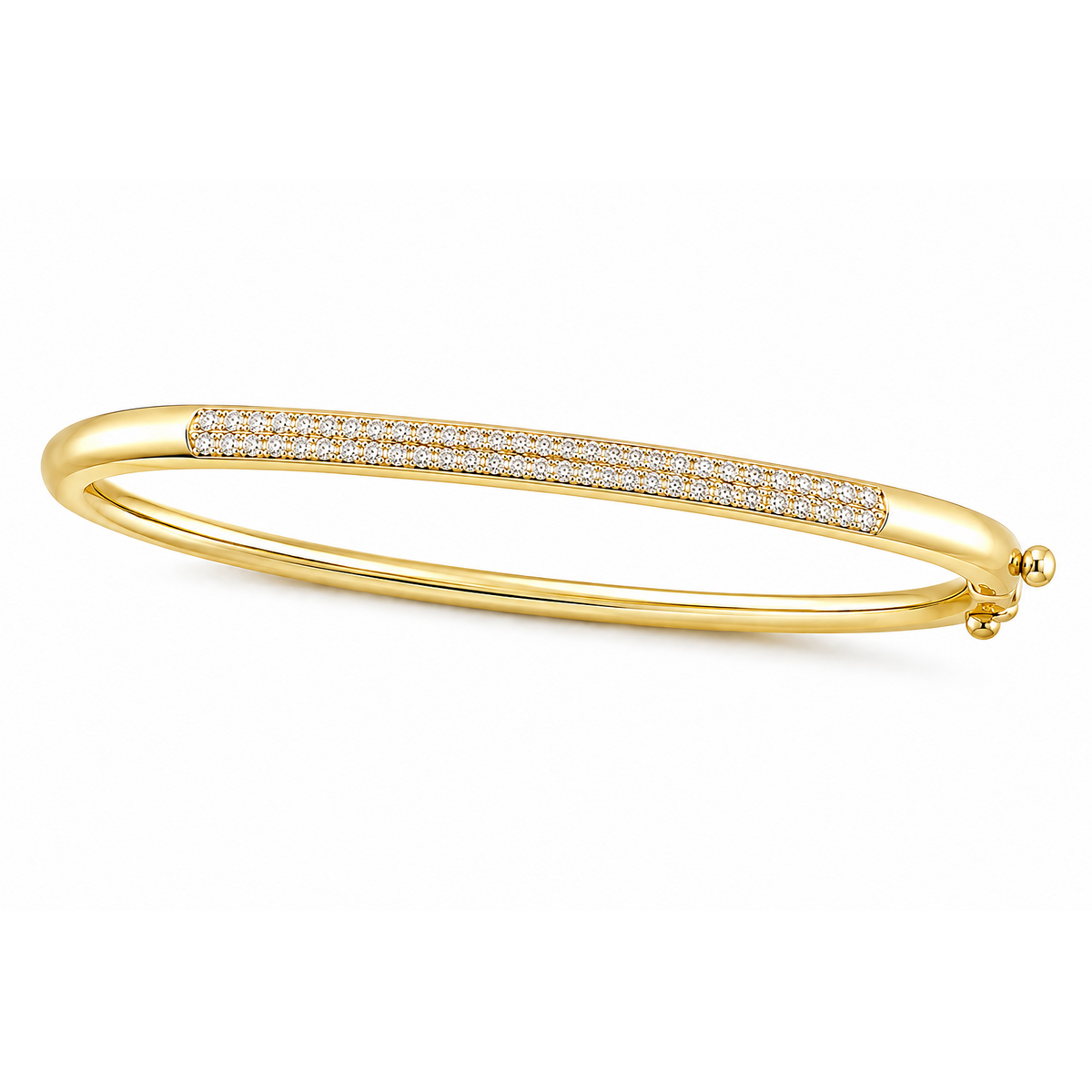 Bangle 14K Yellow Gold Round 0.58, Lab Grown, Diamond, Bracelet