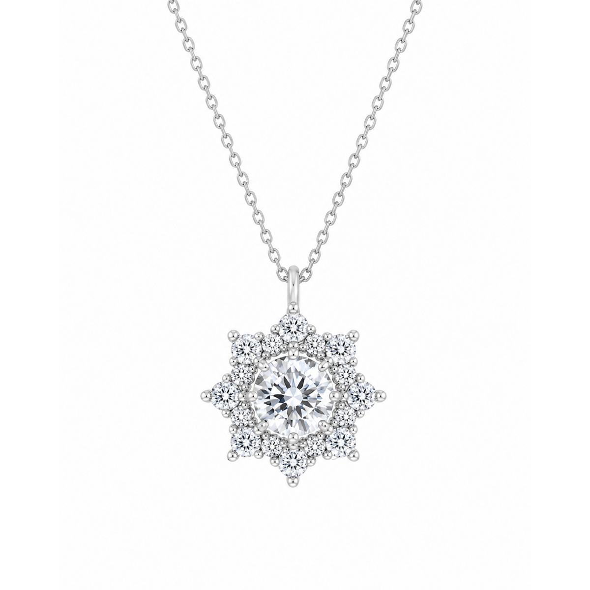 Earth 10K White Gold Round, Lab Grown, Diamond, Pendant