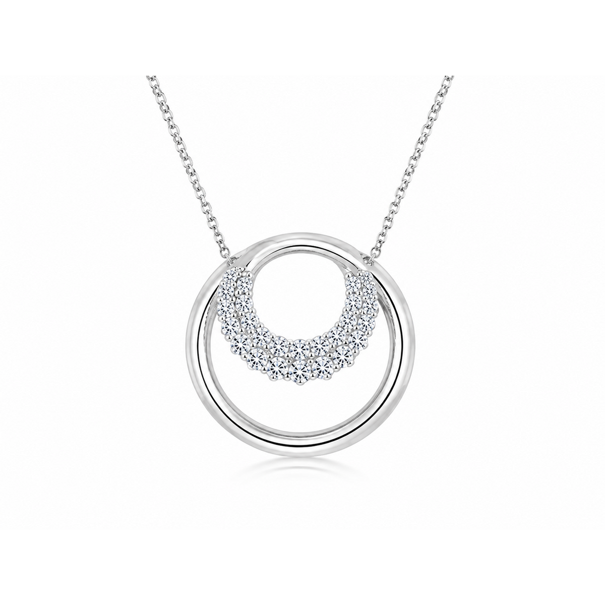 Earth 10K White Gold Round, Lab Grown, Diamond, Pendant