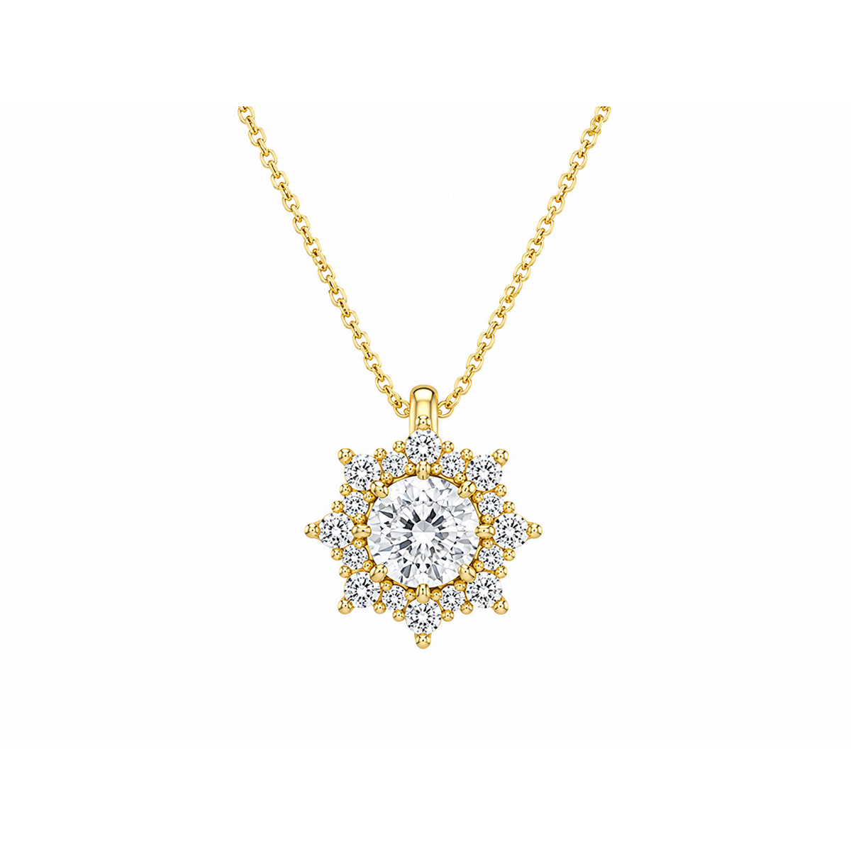 Earth 10K Yellow Gold Round, Lab Grown, Diamond, Pendant