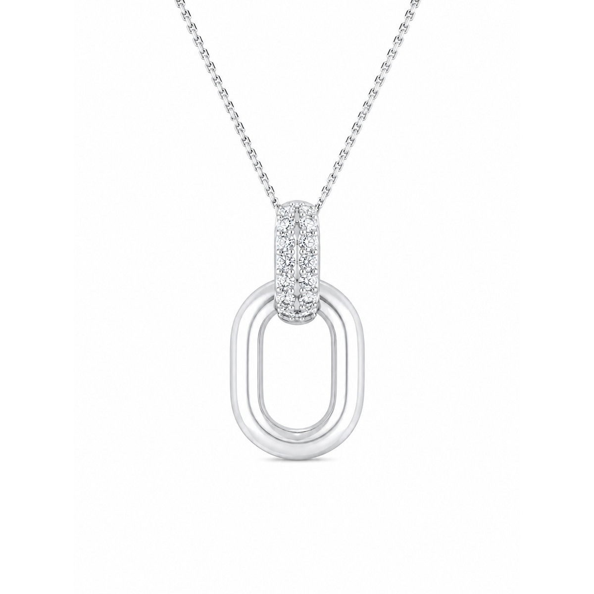 Free Form 10K White Gold Round, Lab Grown, Diamond, Pendant