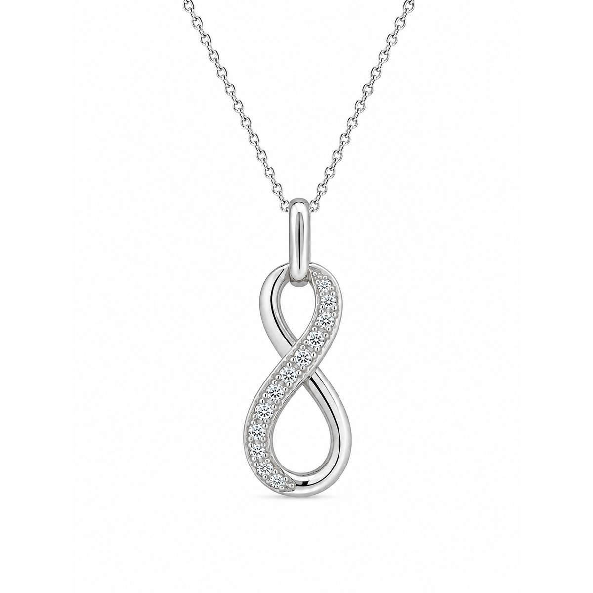 Free Form 10K White Gold Round, Lab Grown, Diamond, Pendant