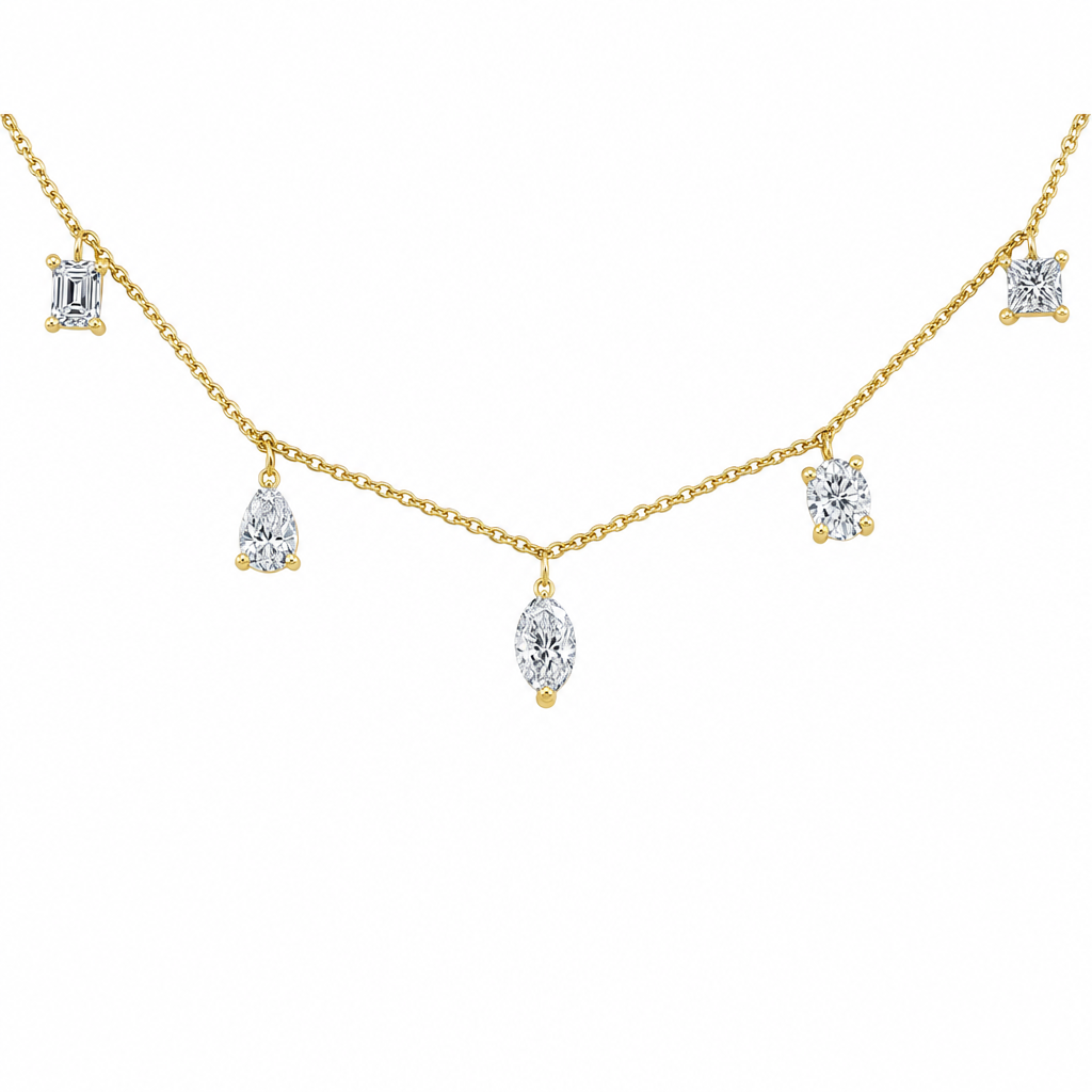 Mutli Stone 10K Yellow Gold Lab Grown, Diamond
