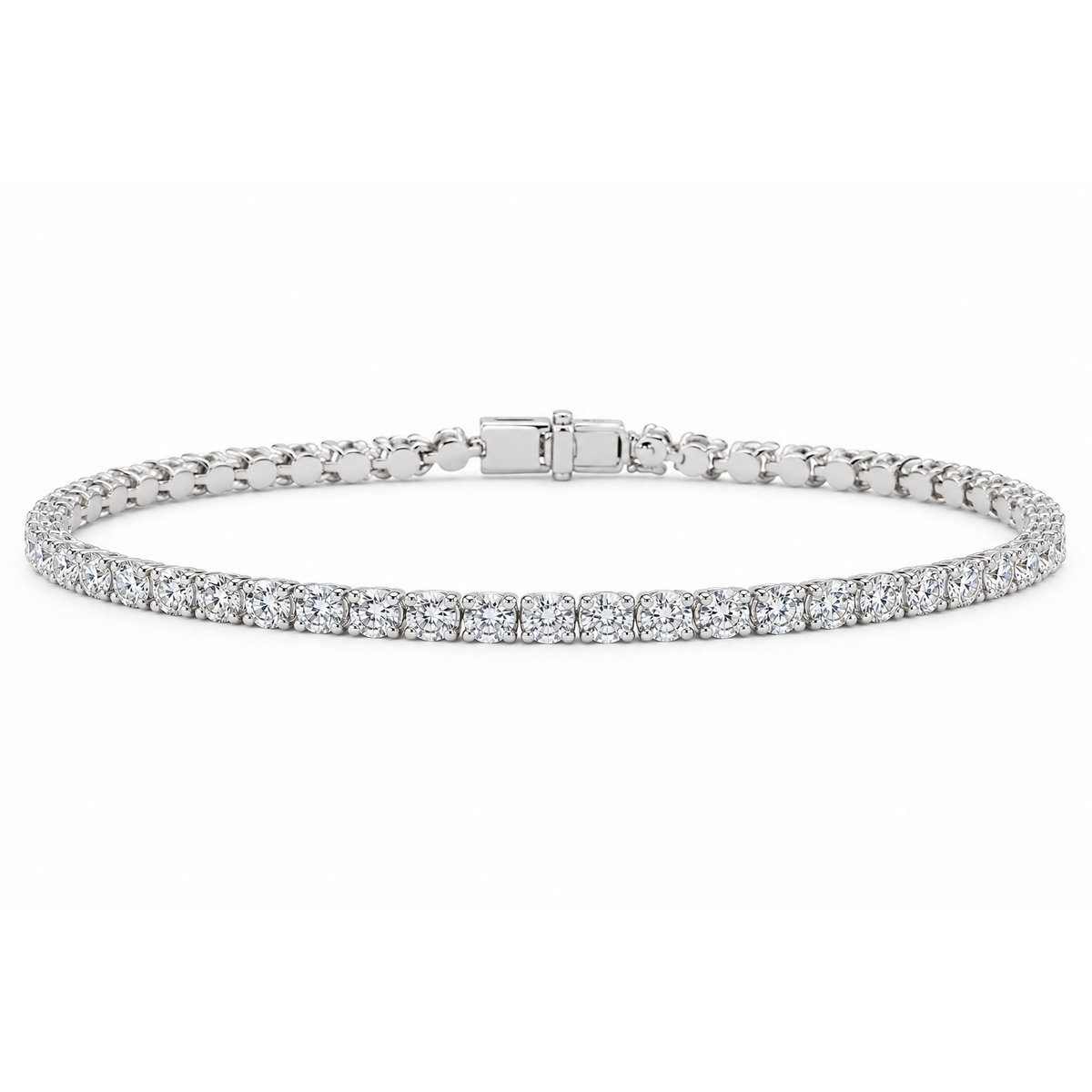 Tennis 14K White Gold Round 2.00, Lab Grown, Diamond, Bracelet