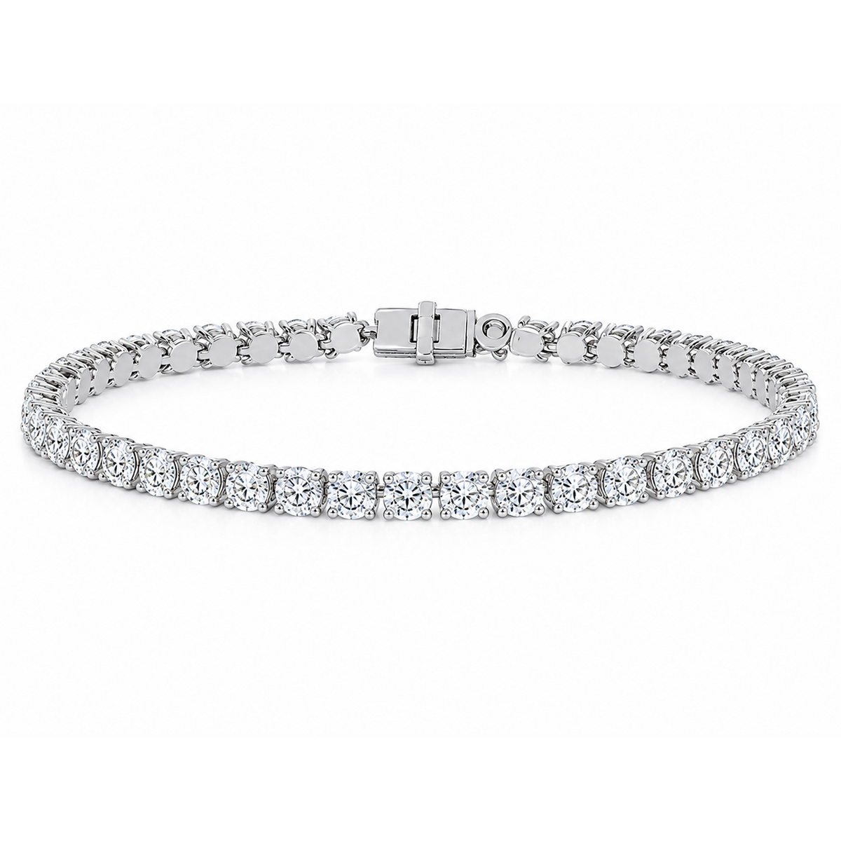 Tennis 14K White Gold Round 3.56, Lab Grown, Diamond, Bracelet