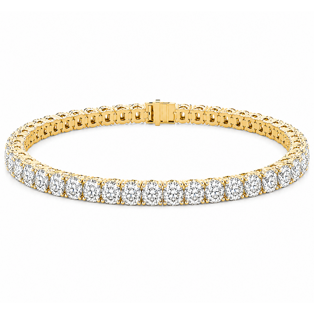 Tennis 14K Yellow Gold Round 10.00, Lab Grown, Diamond, Bracelet