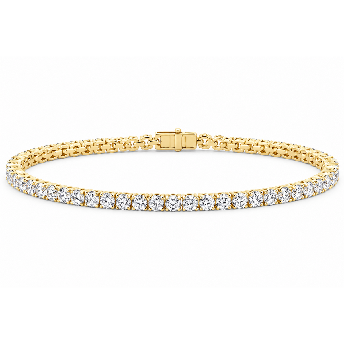 Tennis 14K Yellow Gold Round 2.07, Lab Grown, Diamond, Bracelet