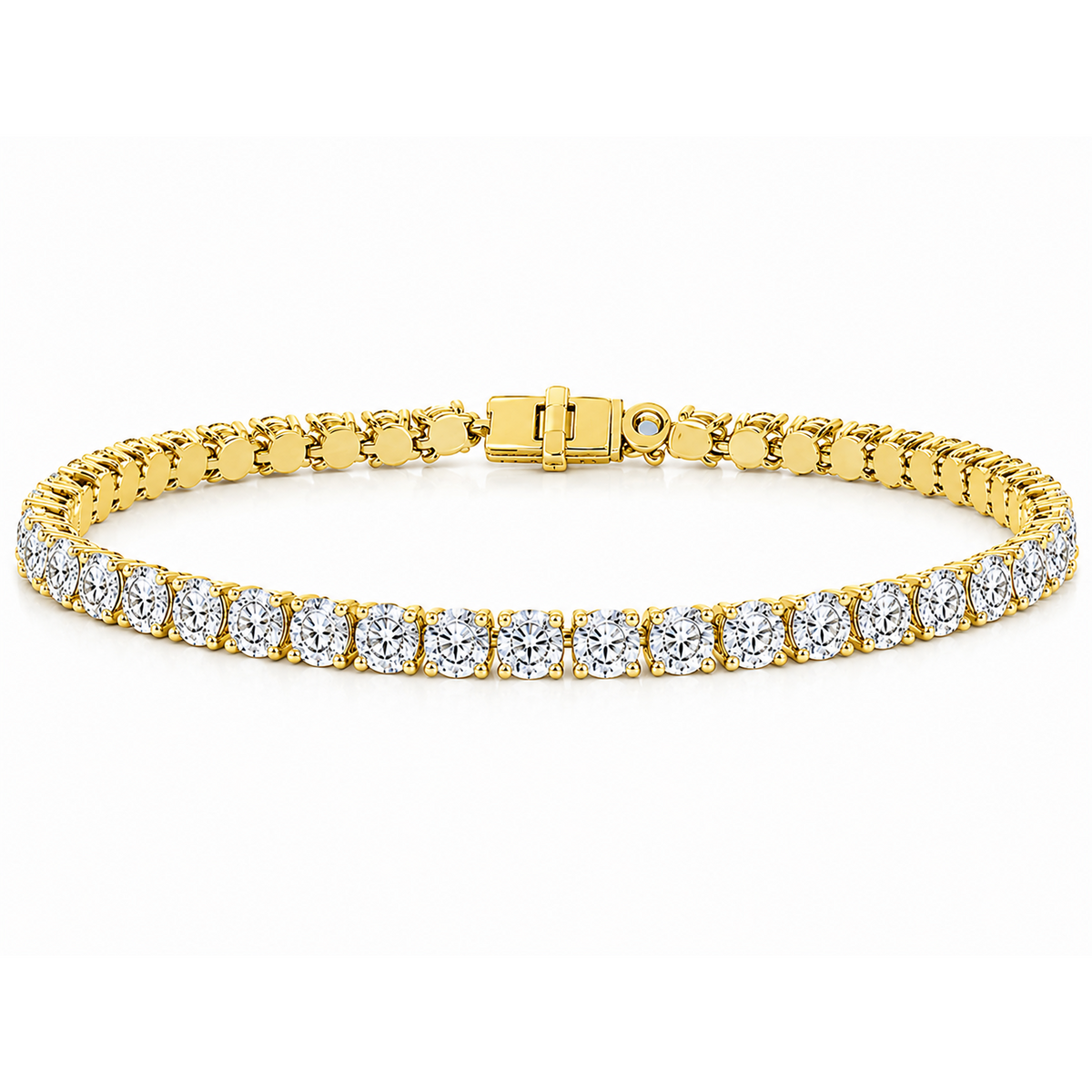 Tennis 14K Yellow Gold Round 3.56, Lab Grown, Diamond, Bracelet