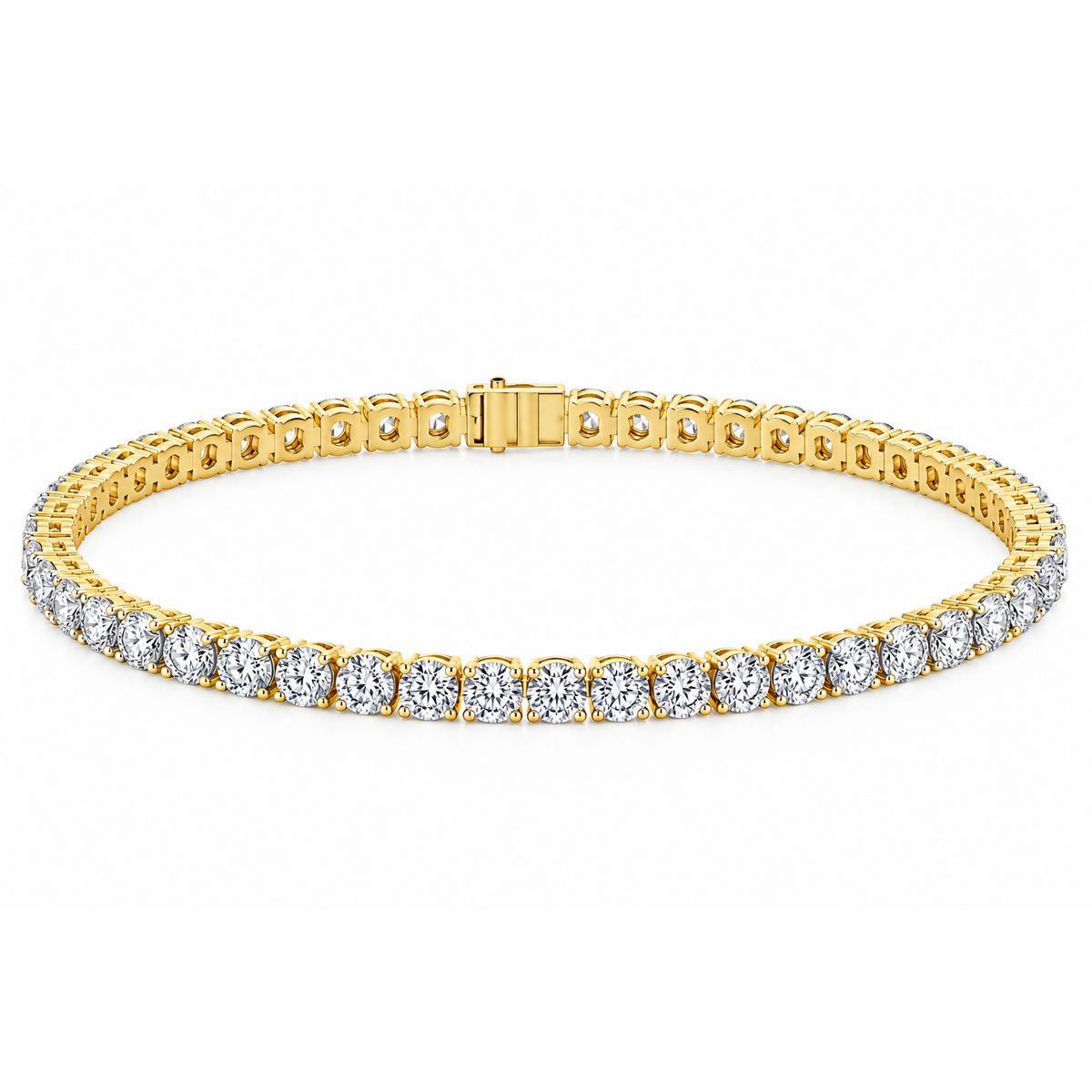 Tennis 14K Yellow Gold Round 5.00, Lab Grown, Diamond, Bracelet